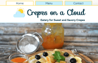 Preview of Crepes on a Cloud webpage