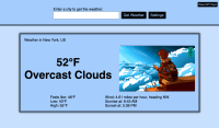 Preview of Weather App webpage